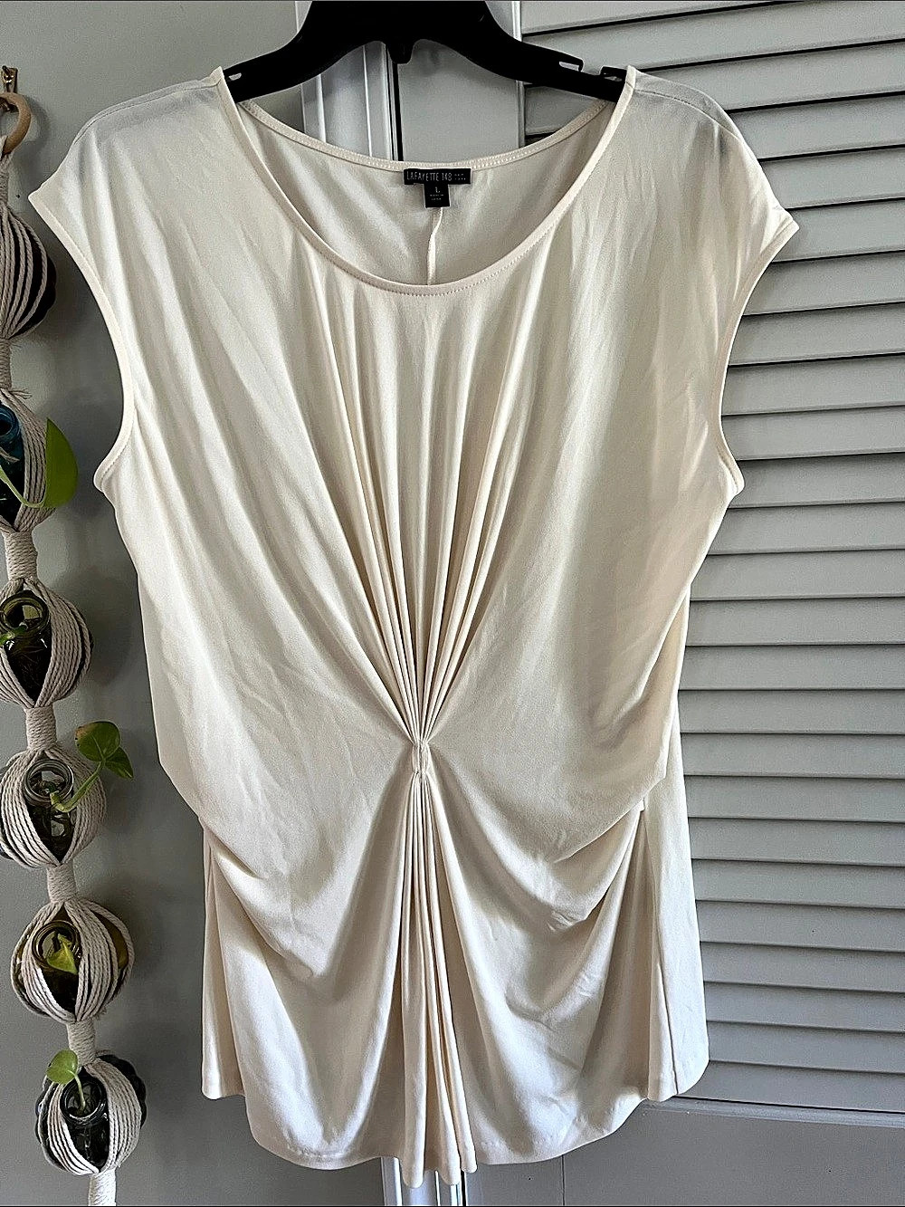 Lafayette 148 New York 100 percent Silk Ruched Tunic Size Large Like New